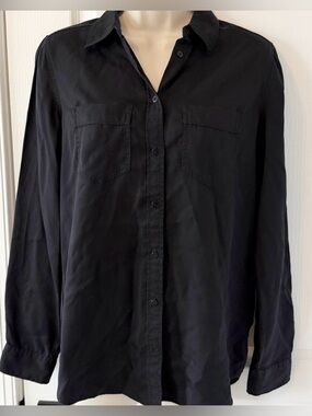 Express Black Portofino Button Down Shirt XS Silky Workwear Blouse